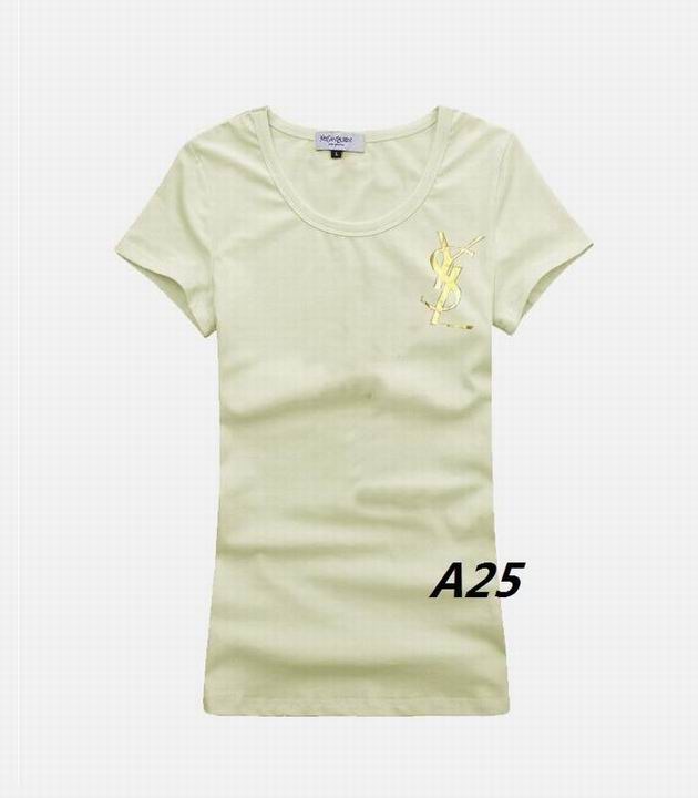 YSL short round collar T woman S-XL-012